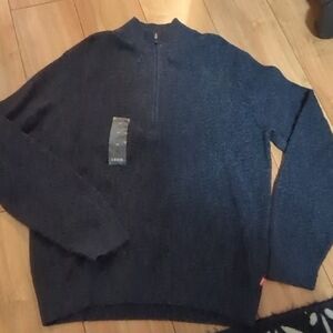 Izod Men's Dark Blue Zip-Up Sweater